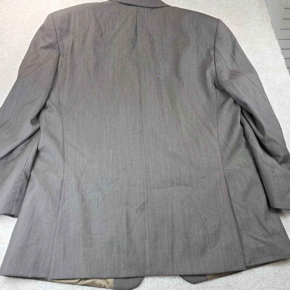Calvin Klein Mens 44L‎ Gray Wool Suit 2 Piece Single Breasted Made In Canada